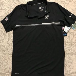 New Nike Dri-Fit Oakland Raiders Polo szMedium